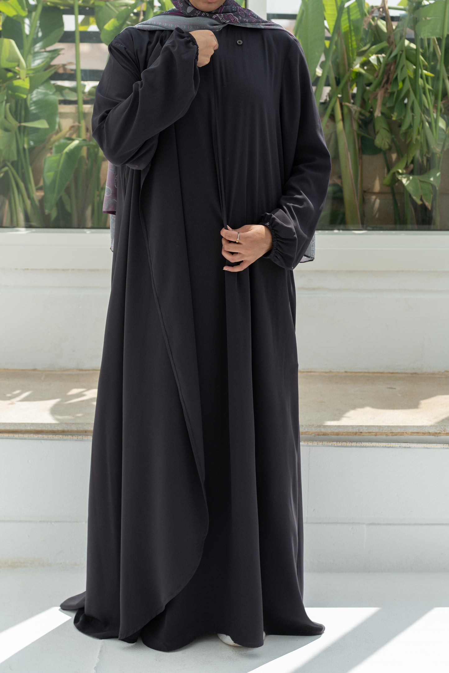 Two-Layer Dark gray Abaya
