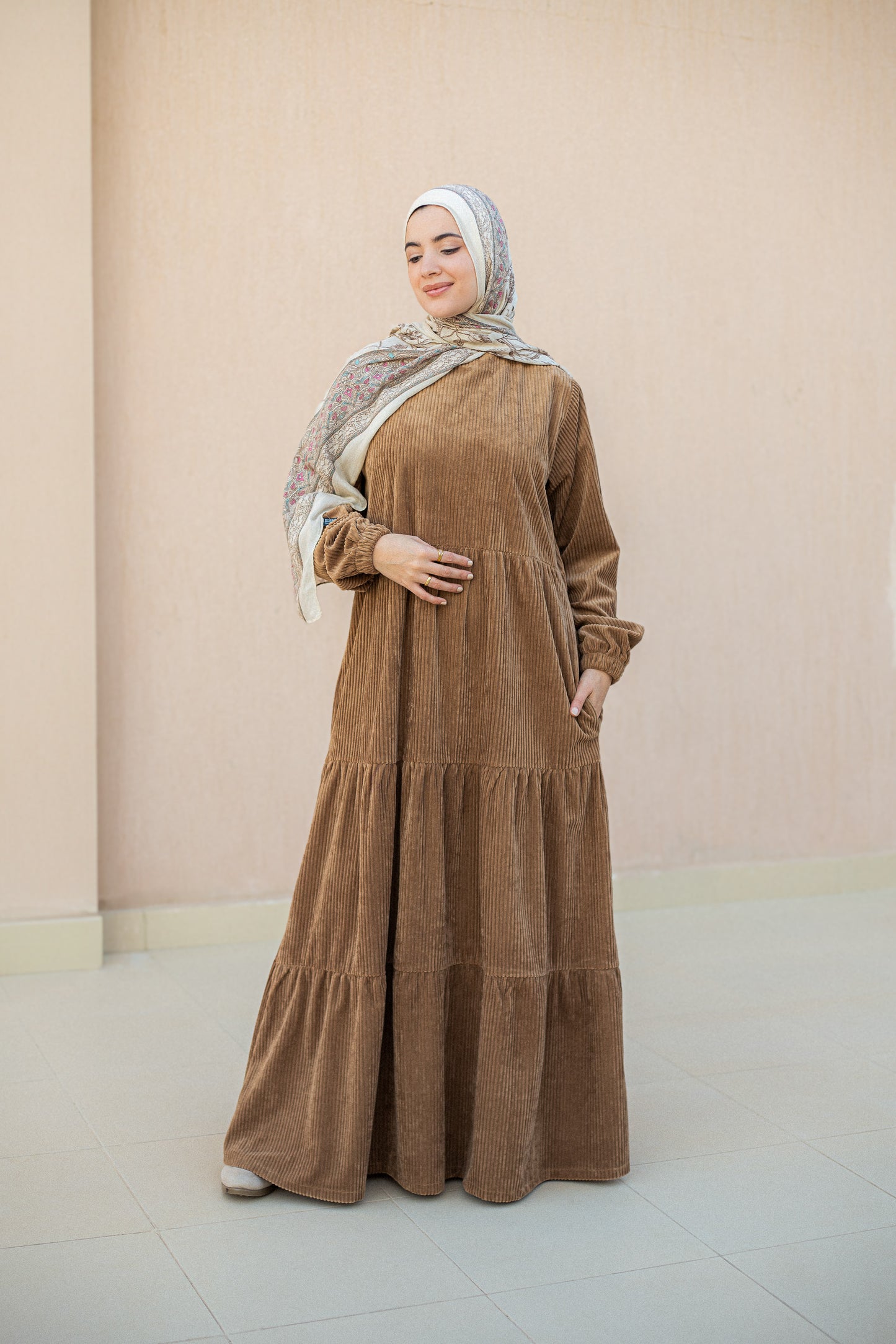 Velvet camel Dress