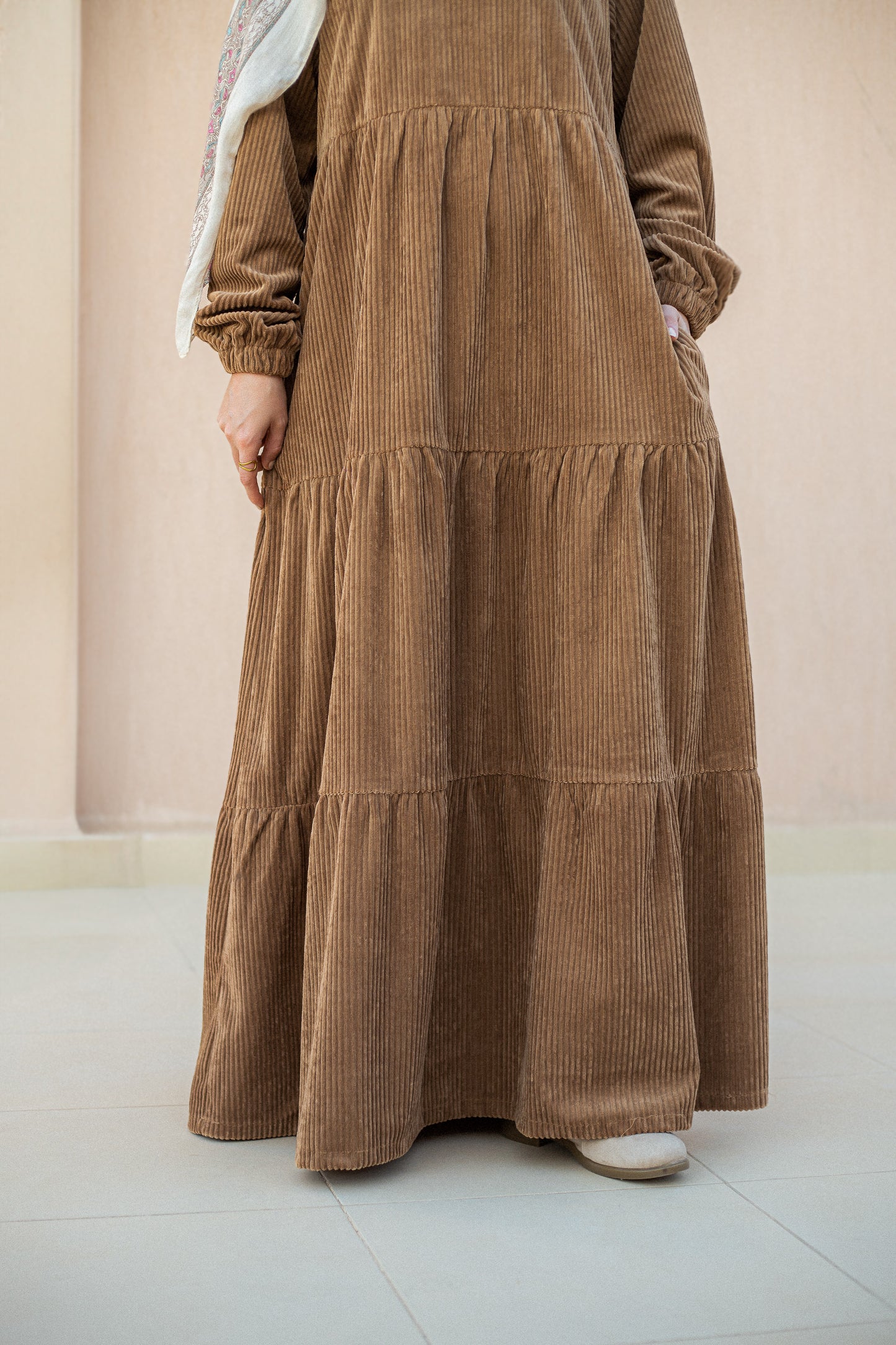 Velvet camel Dress