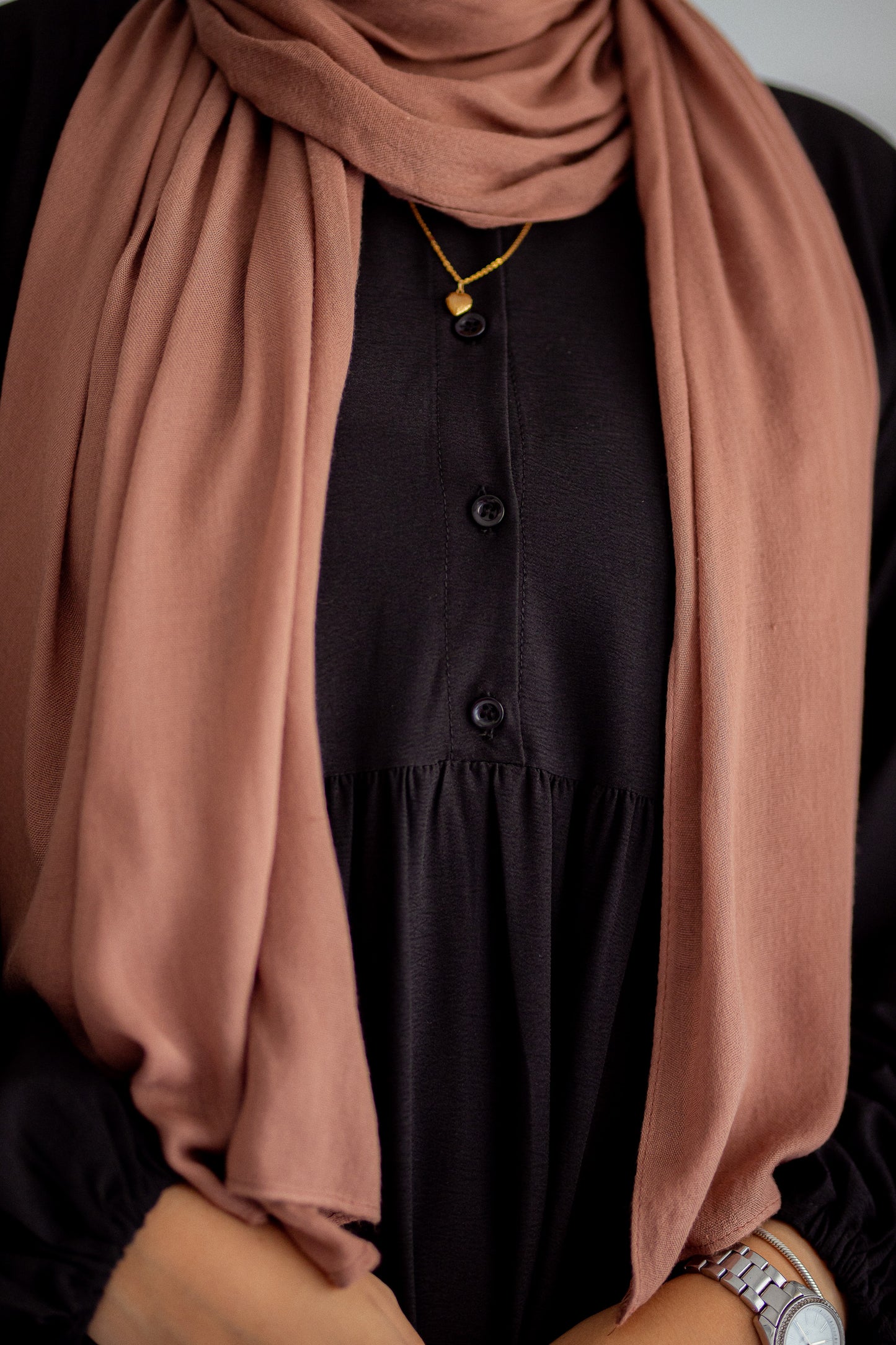 Plain Black Dress with buttons and adjusting belt