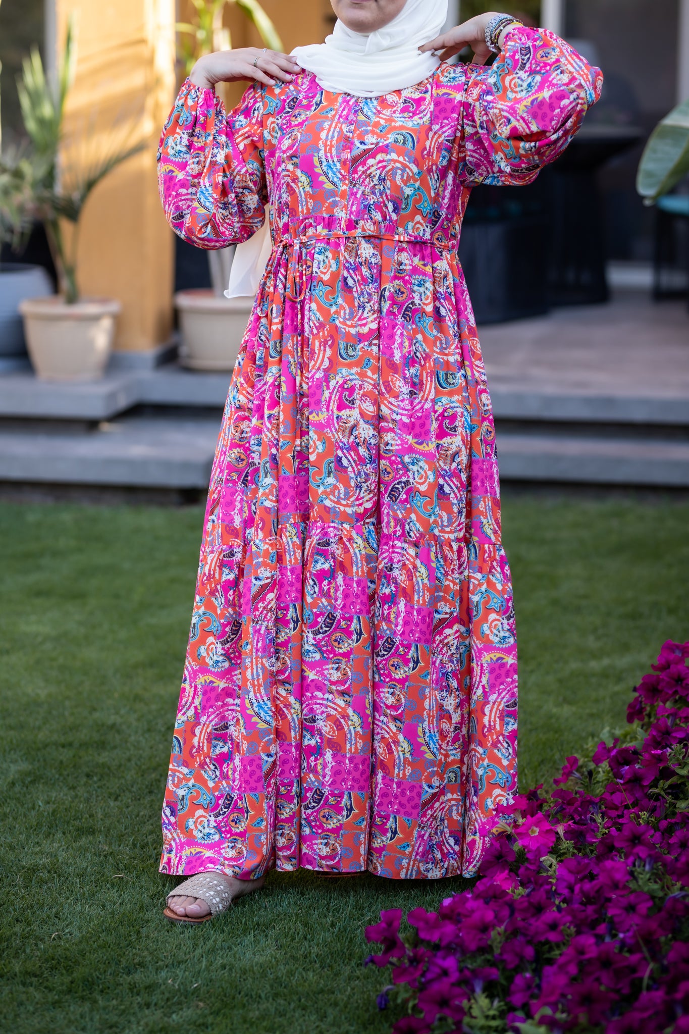 Fuchsia Boho Crepe Dress