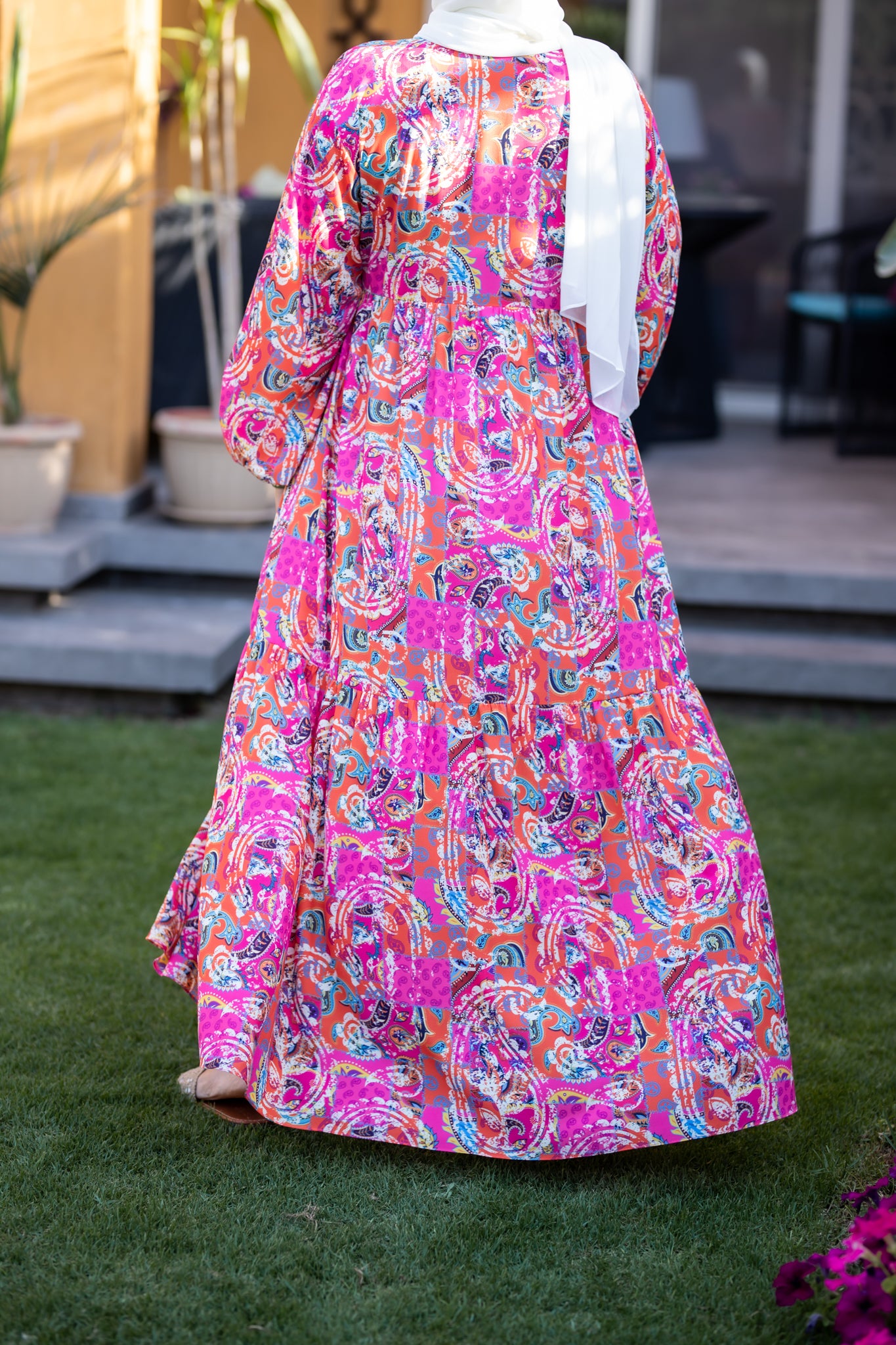 Fuchsia Boho Crepe Dress