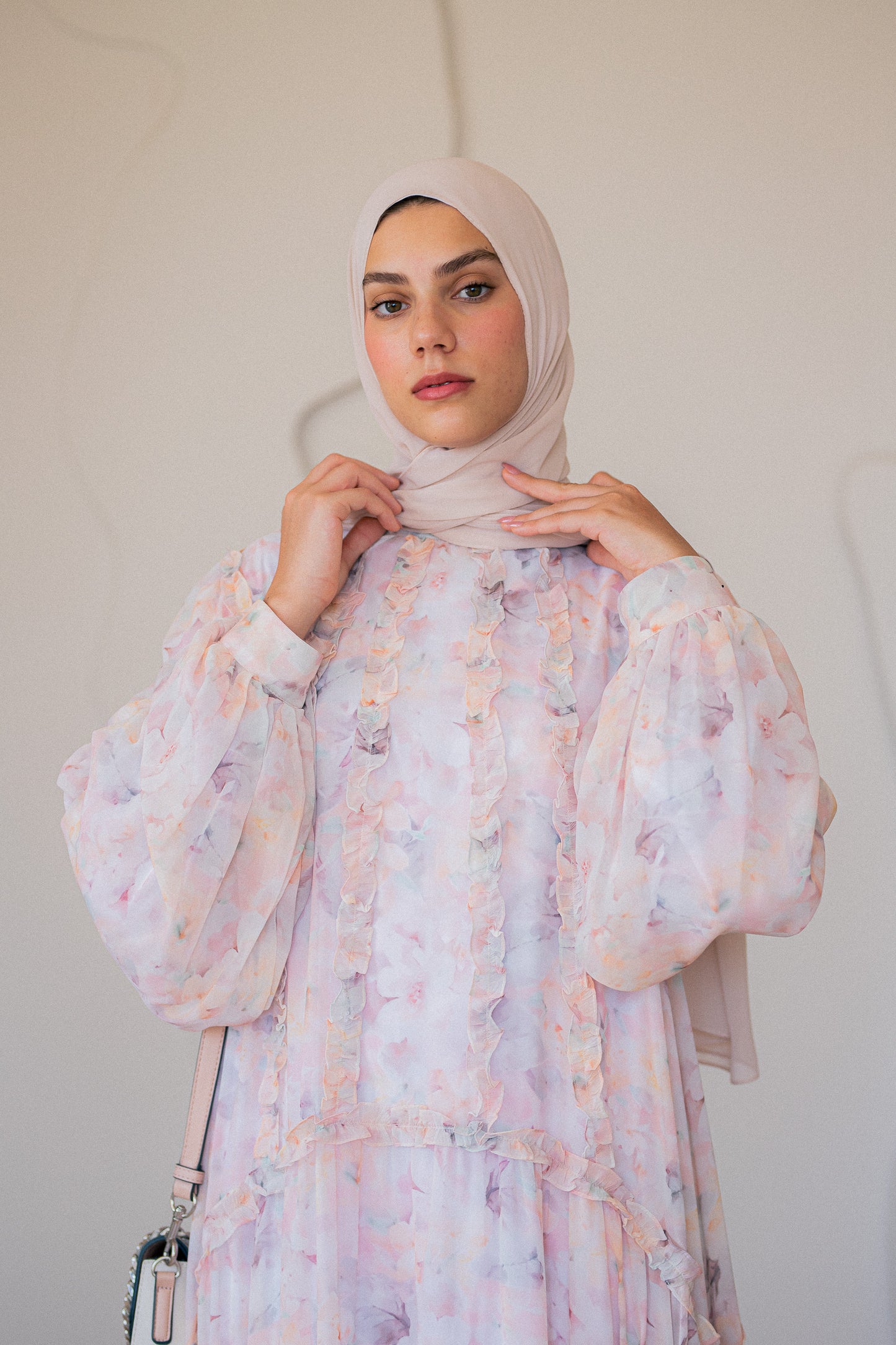 Rose Chiffon Dress with Full Lining