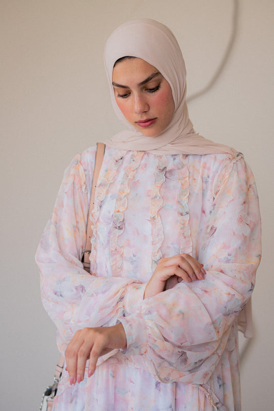 Rose Chiffon Dress with Full Lining