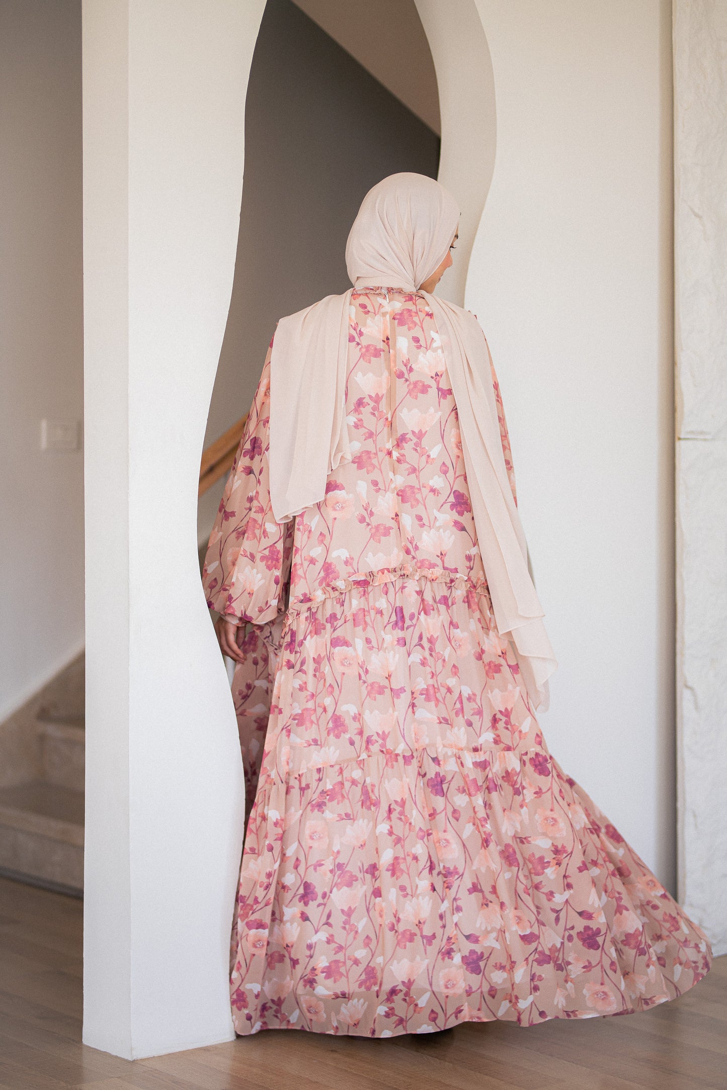 Vanilla Chiffon Dress with Full Lining