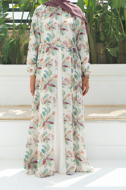 Floral satin dress