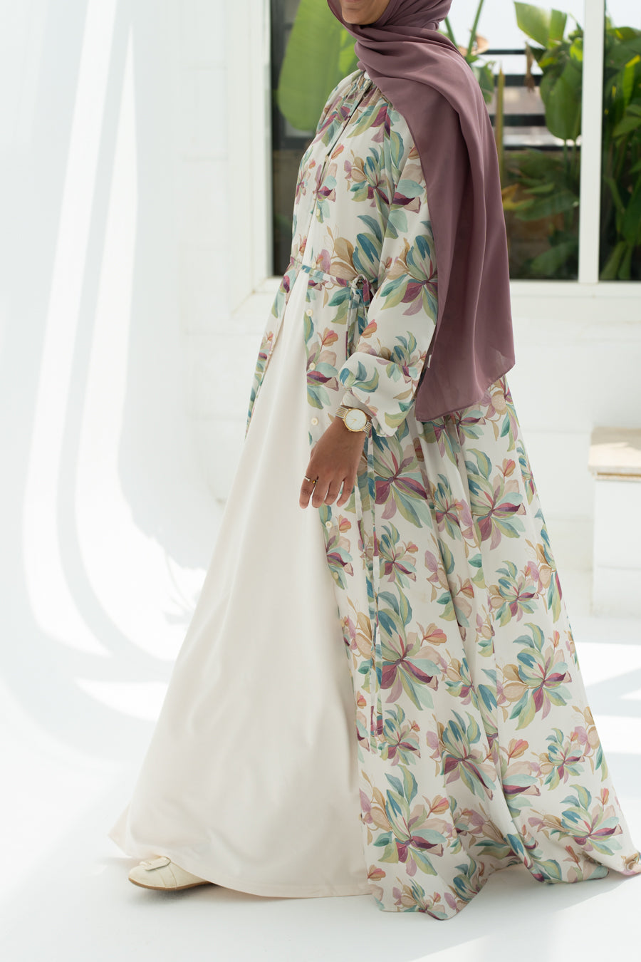 Floral satin dress