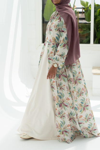 Floral satin dress
