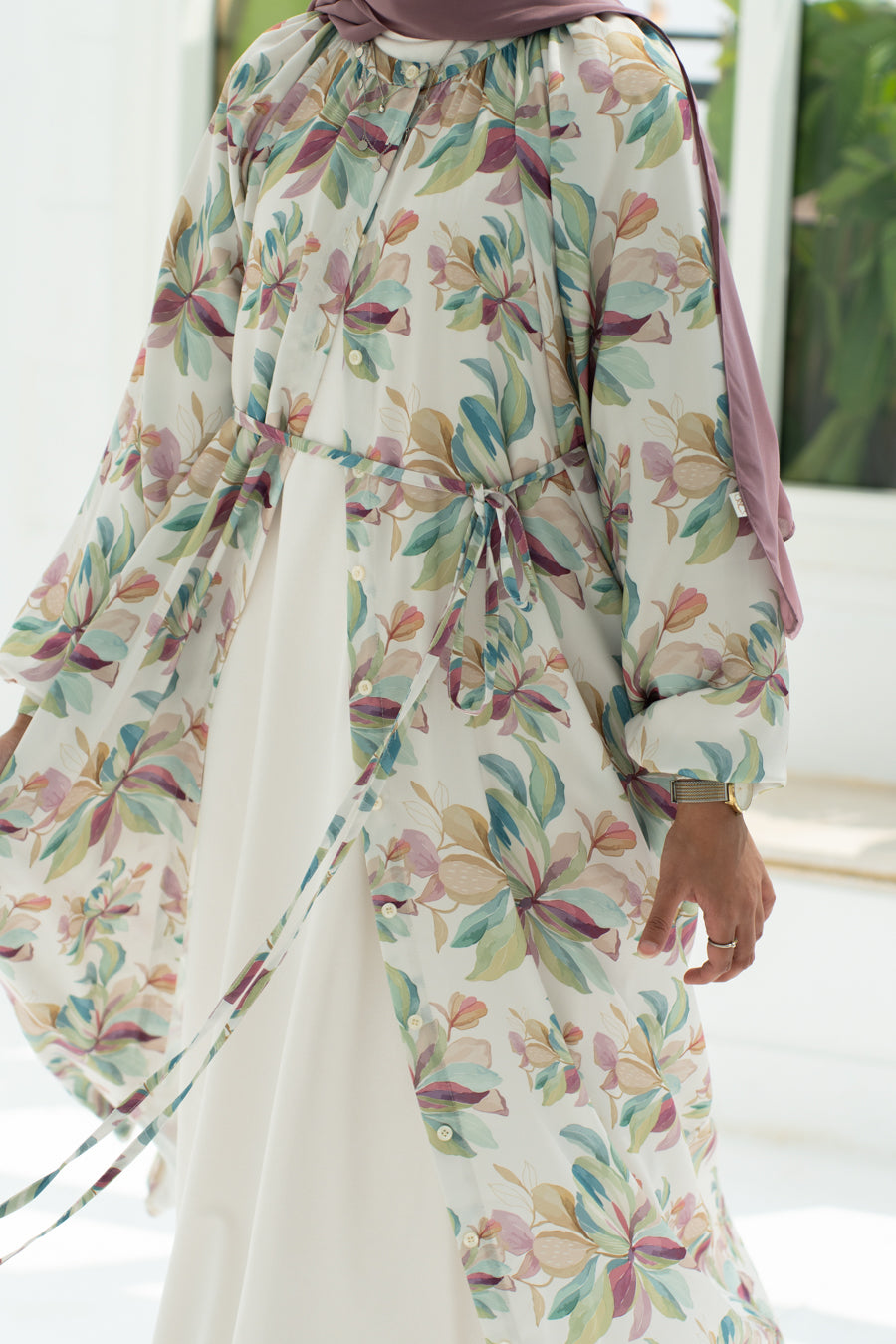 Floral satin dress