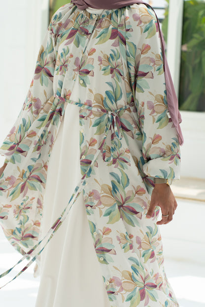 Floral satin dress