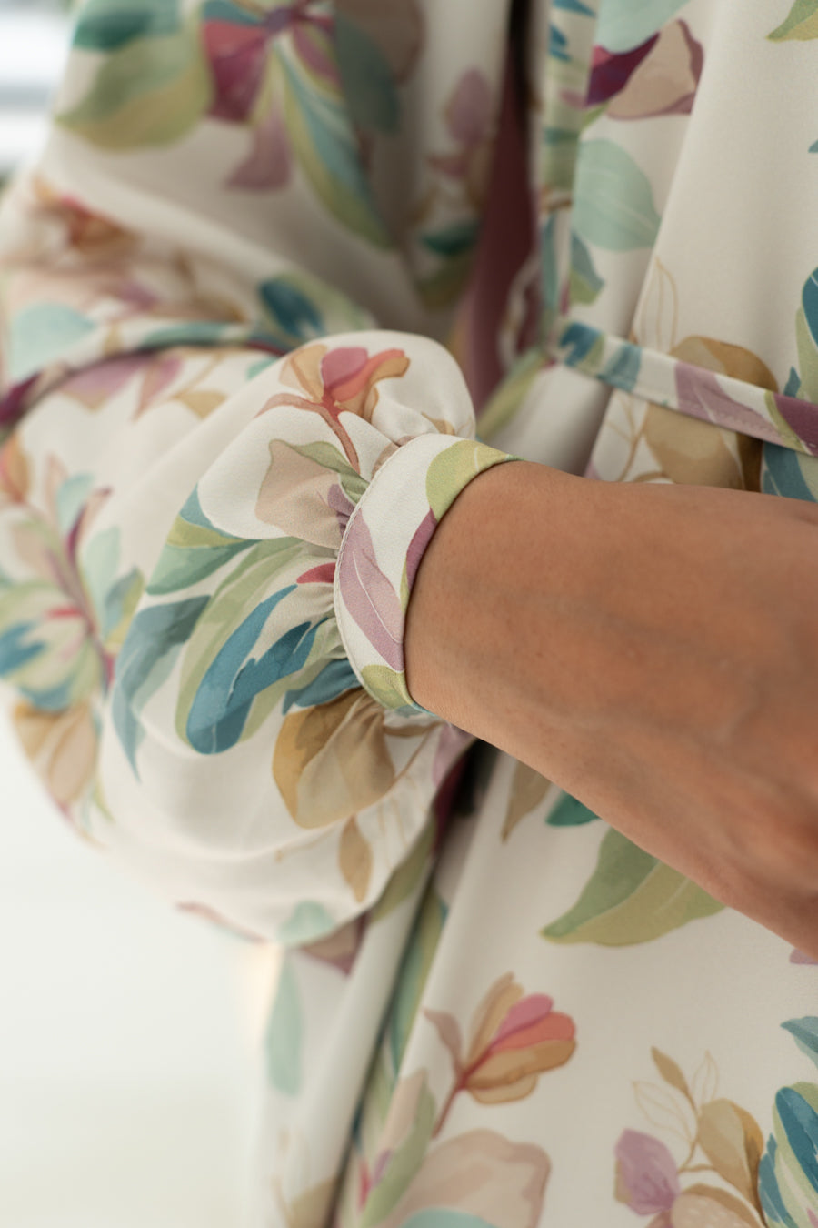 Floral satin dress