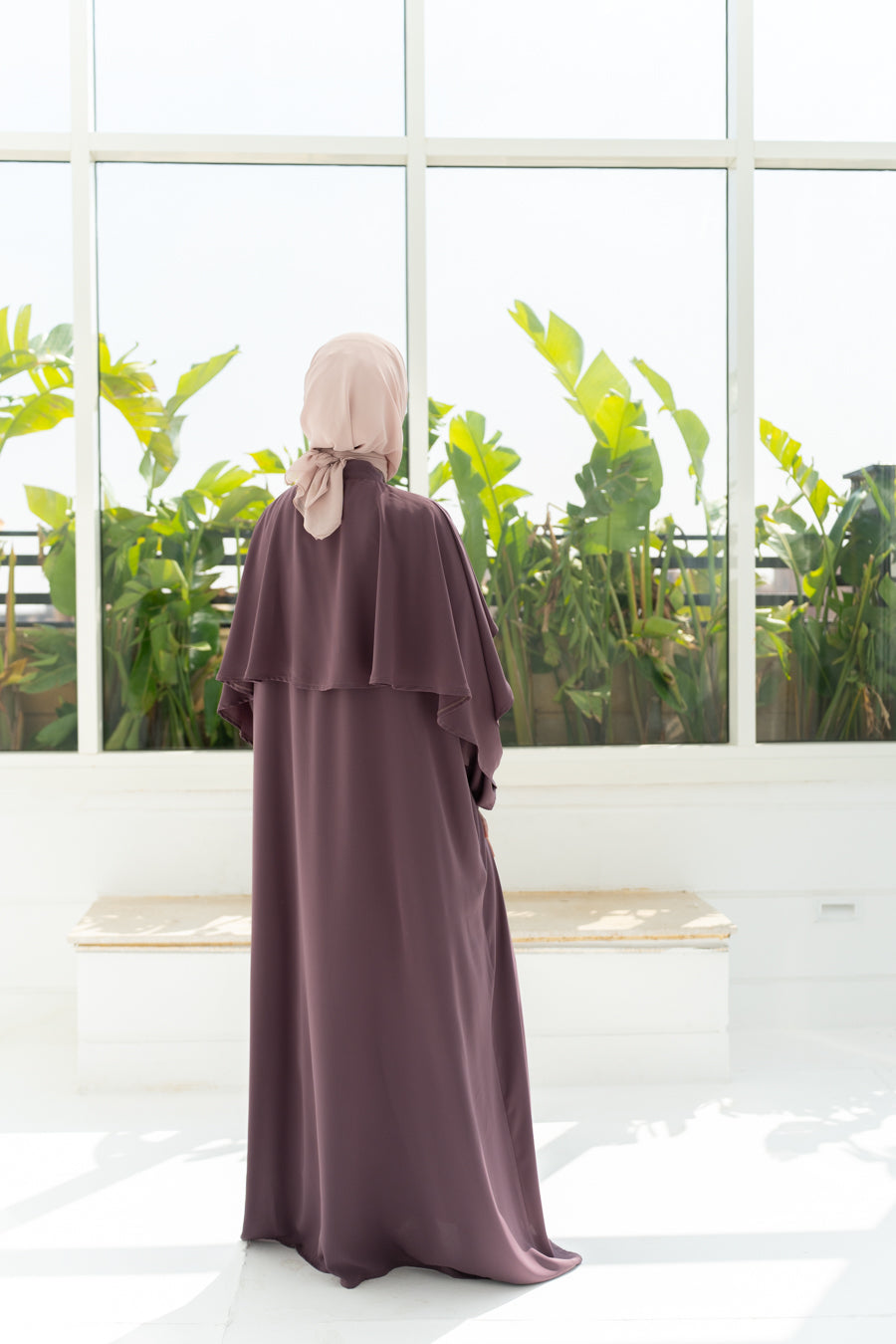 Pastel Mauve Ruffled Abaya