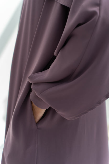 Pastel Mauve Ruffled Abaya
