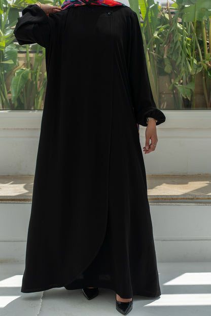 Two-Layer Black Abaya