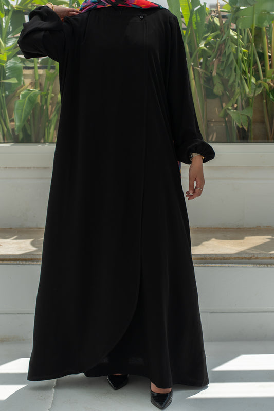 Two-Layer Black Abaya