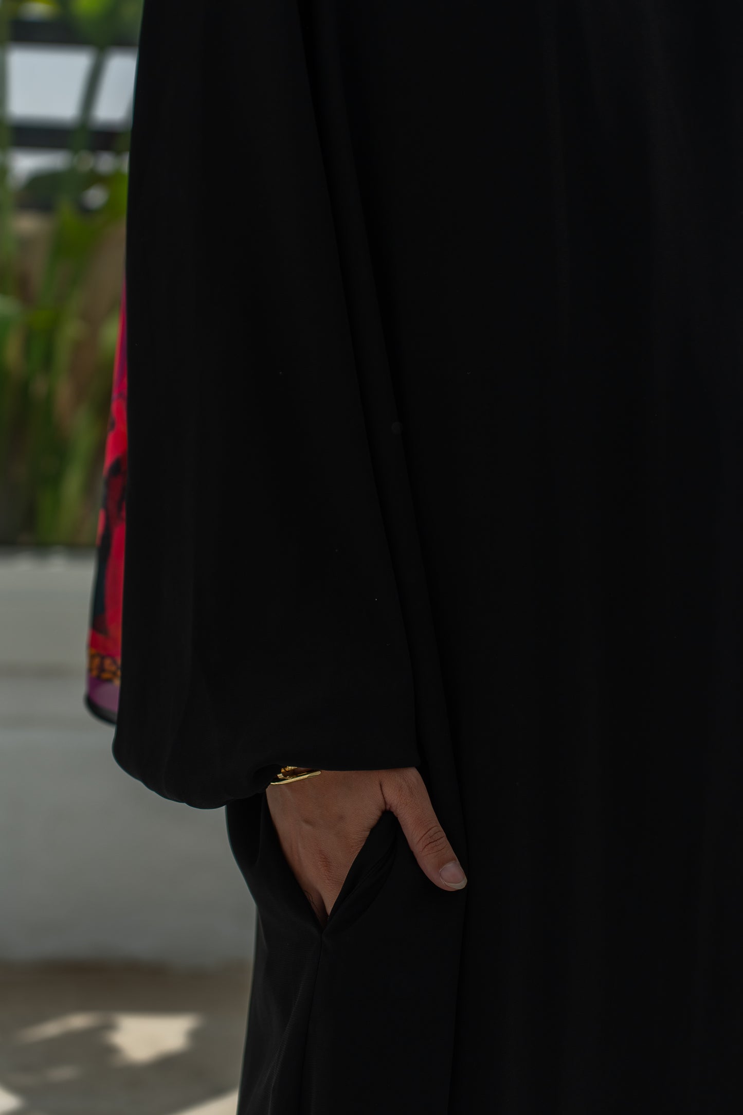 Two-Layer Black Abaya