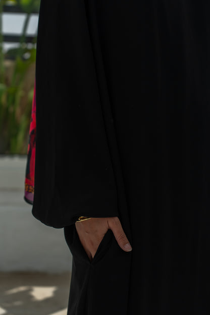 Two-Layer Black Abaya