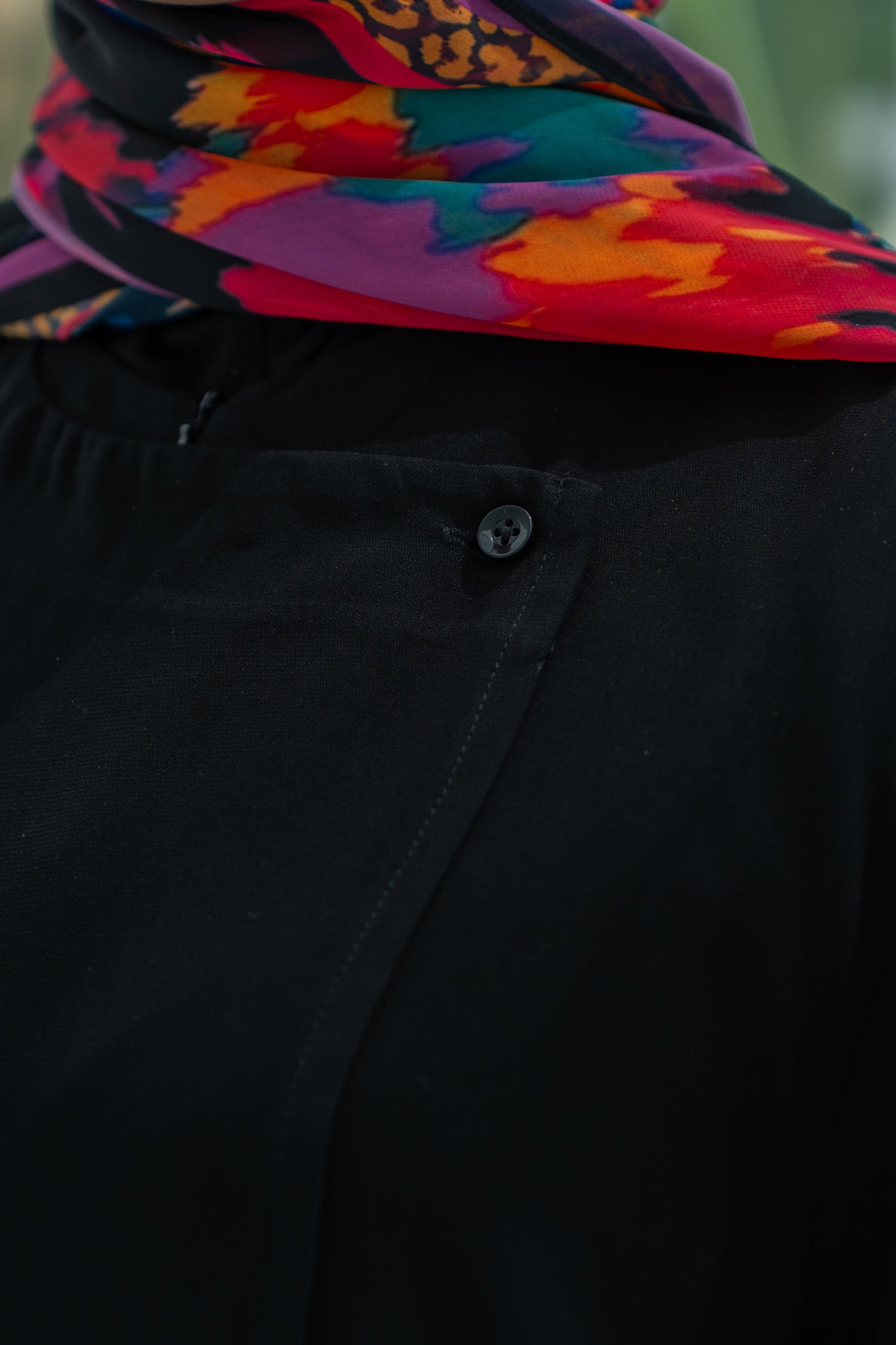 Two-Layer Black Abaya