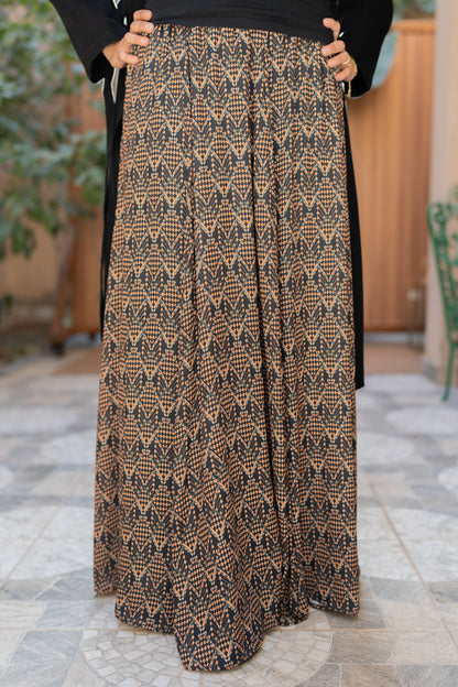 Maxi Lined crepe skirt / Black