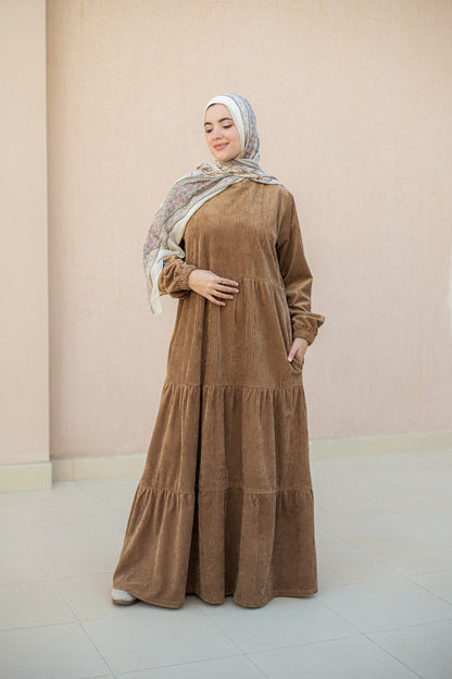 Velvet camel Dress