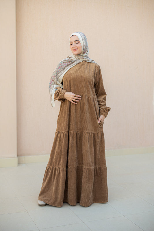 Velvet camel Dress