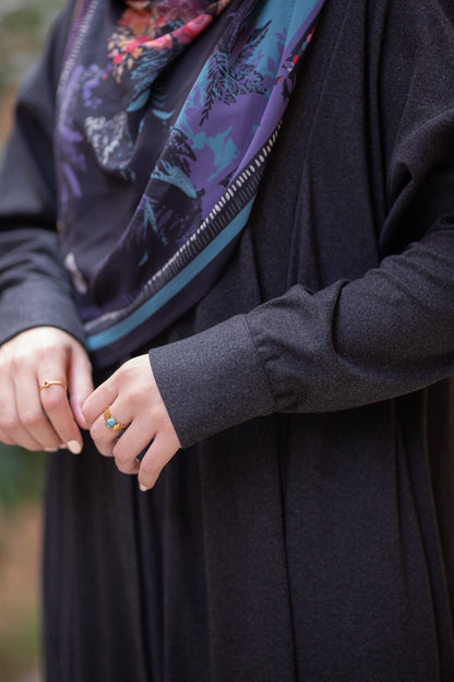 Suede-Knit black dress