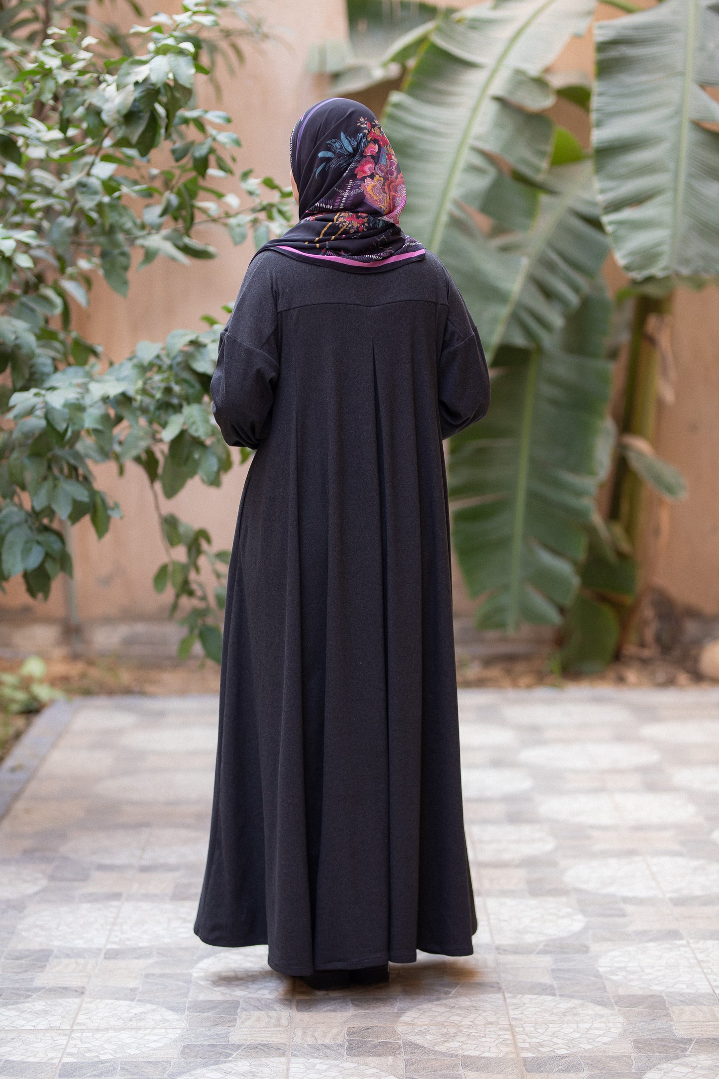 Suede-Knit black dress