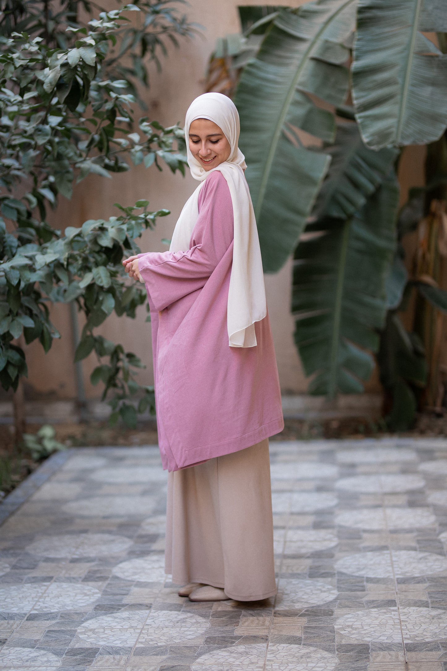 Knit Rose Poncho With belt