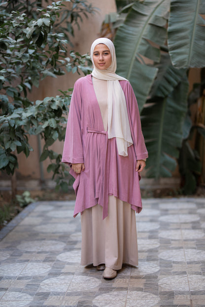 Knit Rose Poncho With belt