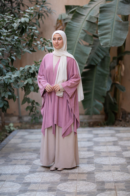 Knit Rose Poncho With belt