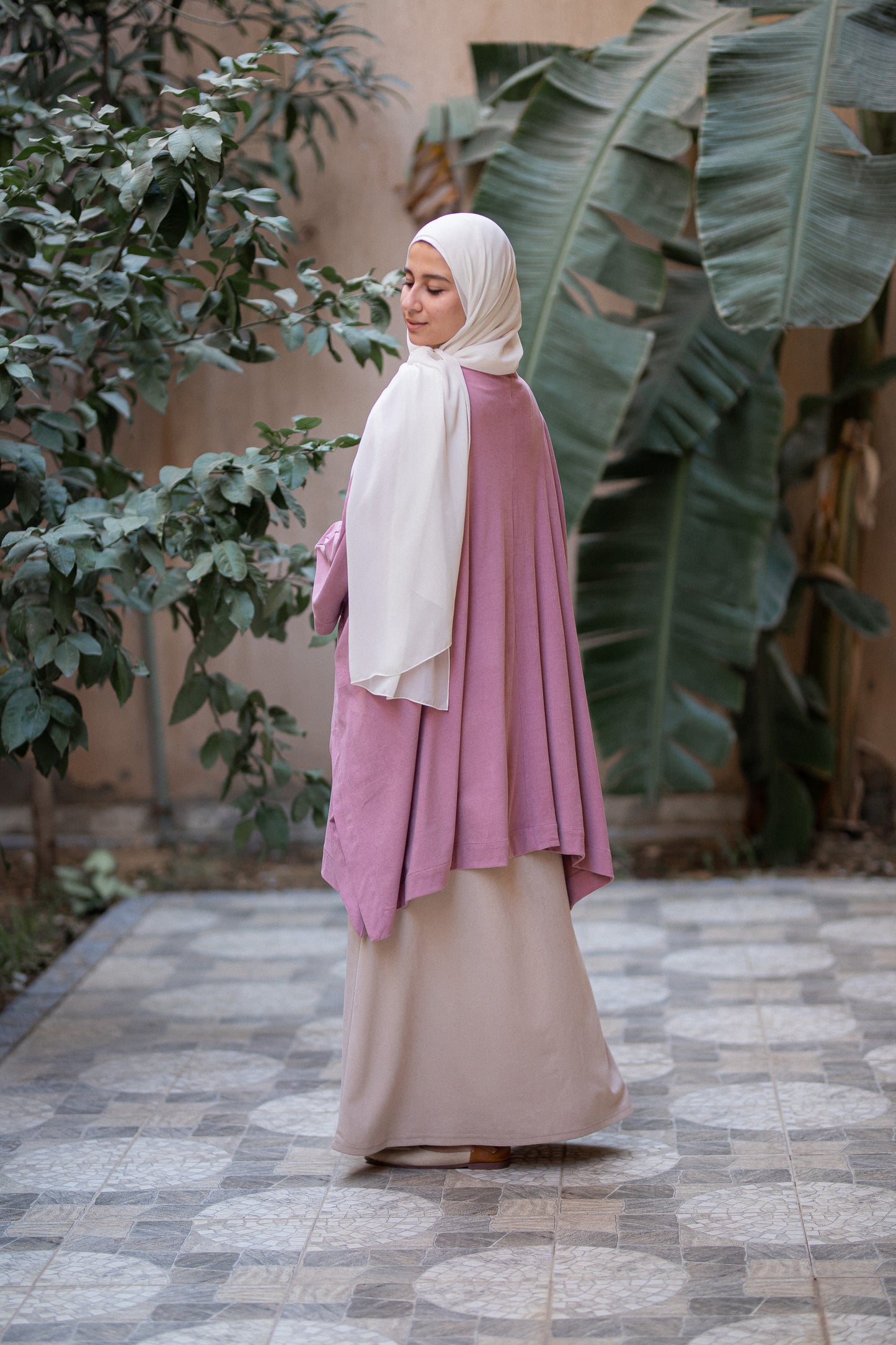 Knit Rose Poncho With belt