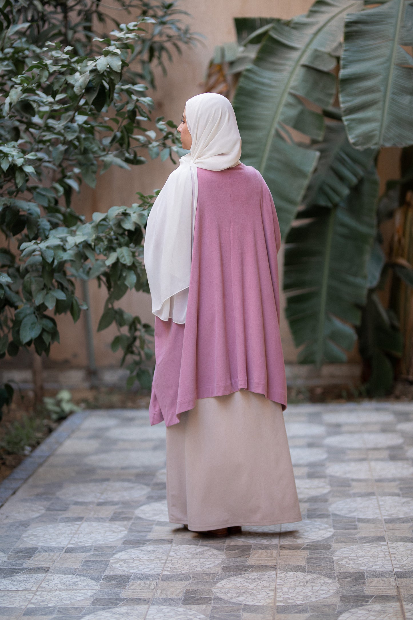 Knit Rose Poncho With belt