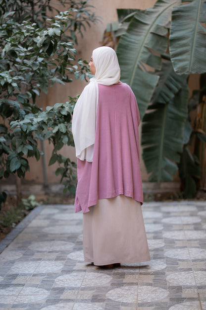 Knit Rose Poncho With belt