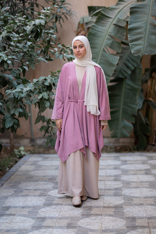 Knit Rose Poncho With belt