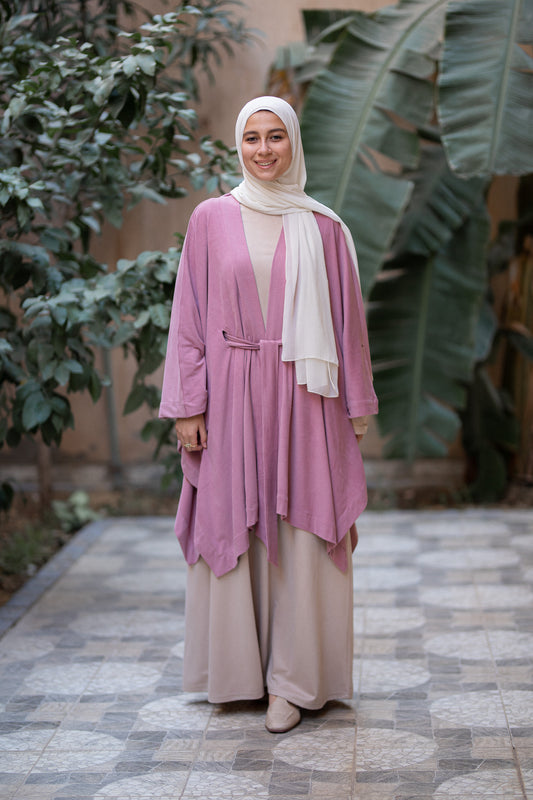 Knit Rose Poncho With belt