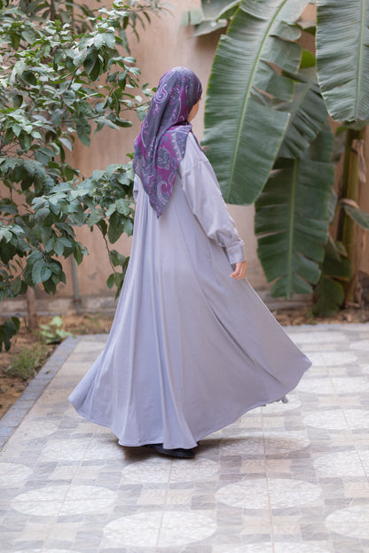 suede-Knit gray dress