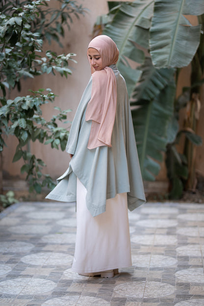 Knit Mint poncho with belt