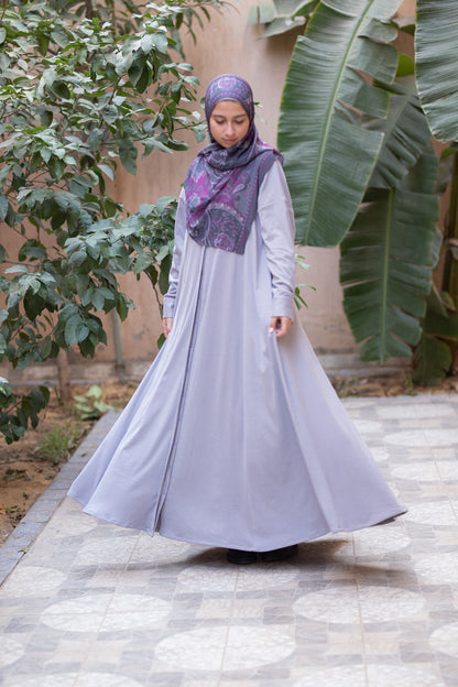 suede-Knit gray dress