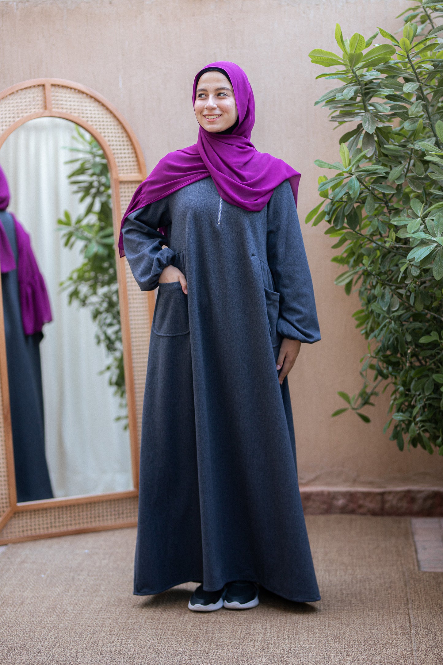 Black&Gray wool dress