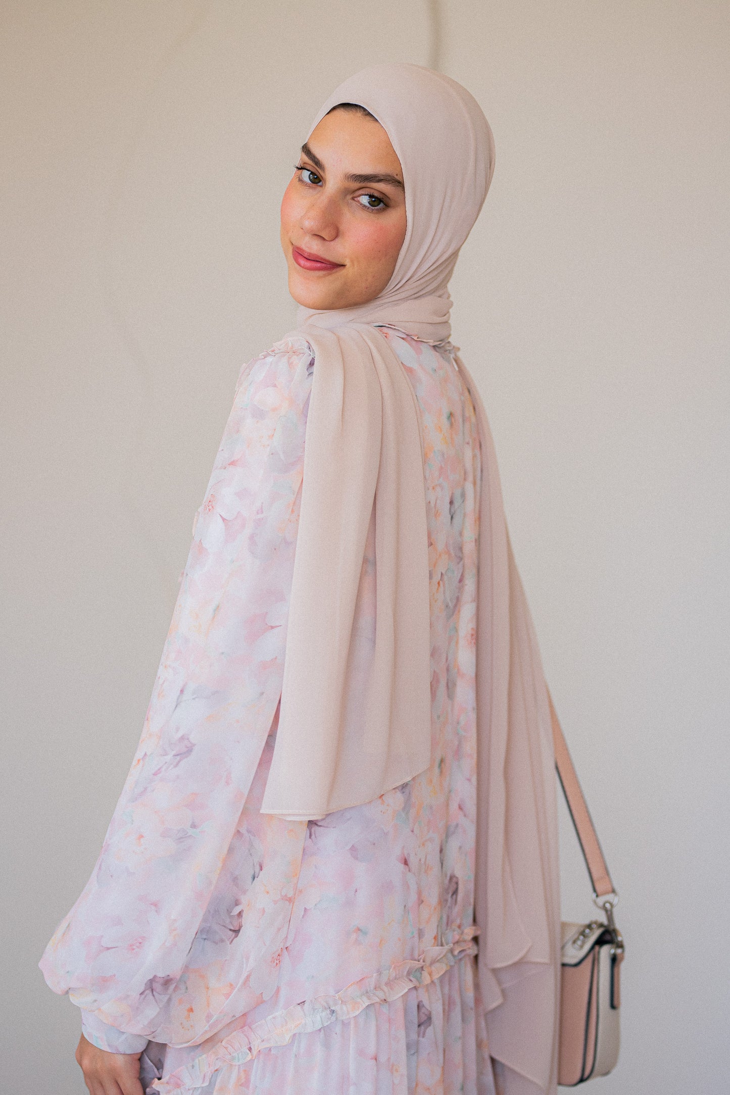 Rose Chiffon Dress with Full Lining