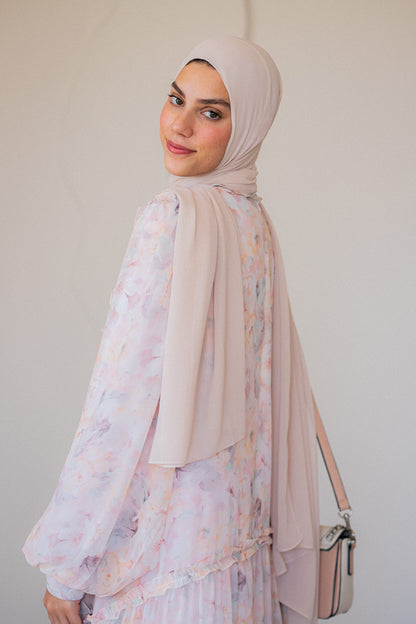 Rose Chiffon Dress with Full Lining