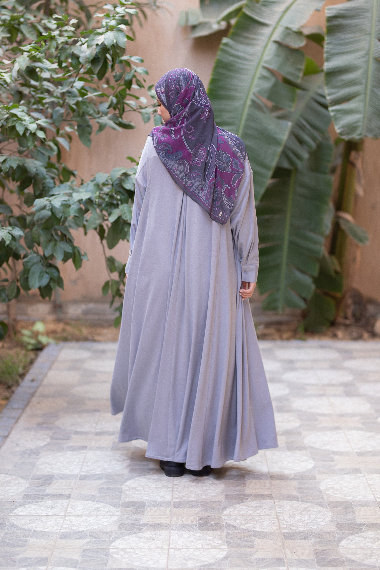 suede-Knit gray dress