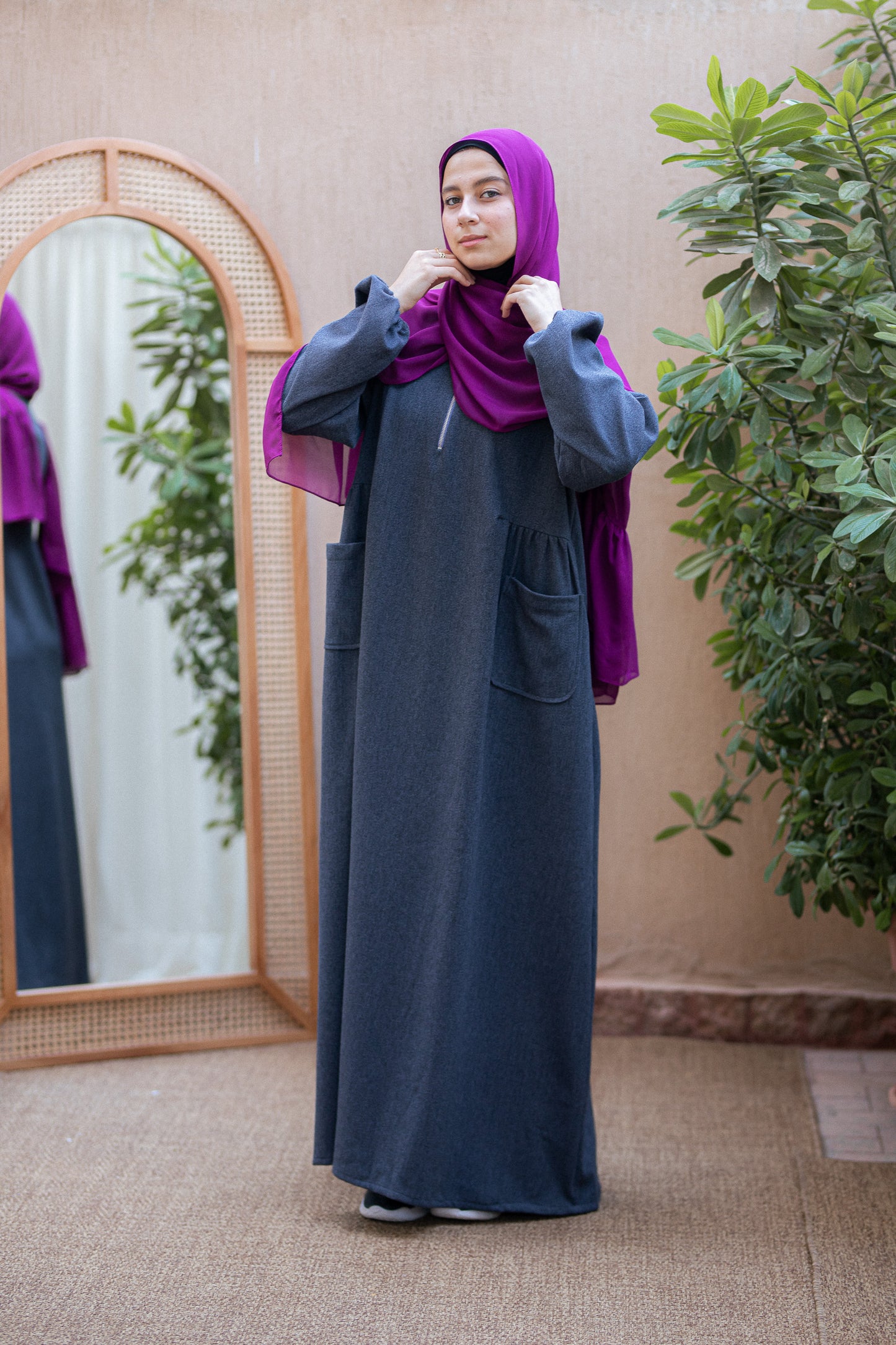 Black&Gray wool dress