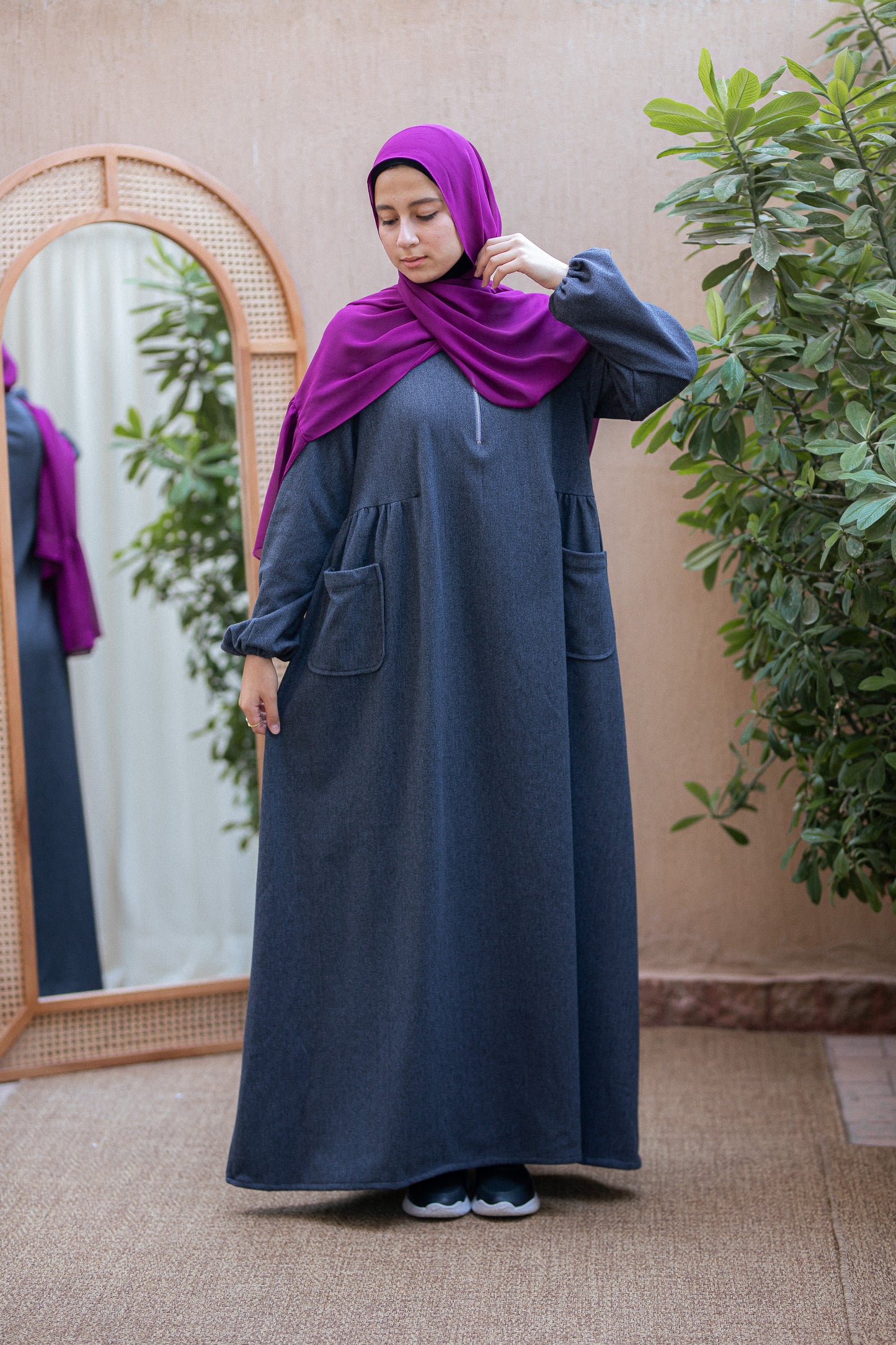 Black&Gray wool dress