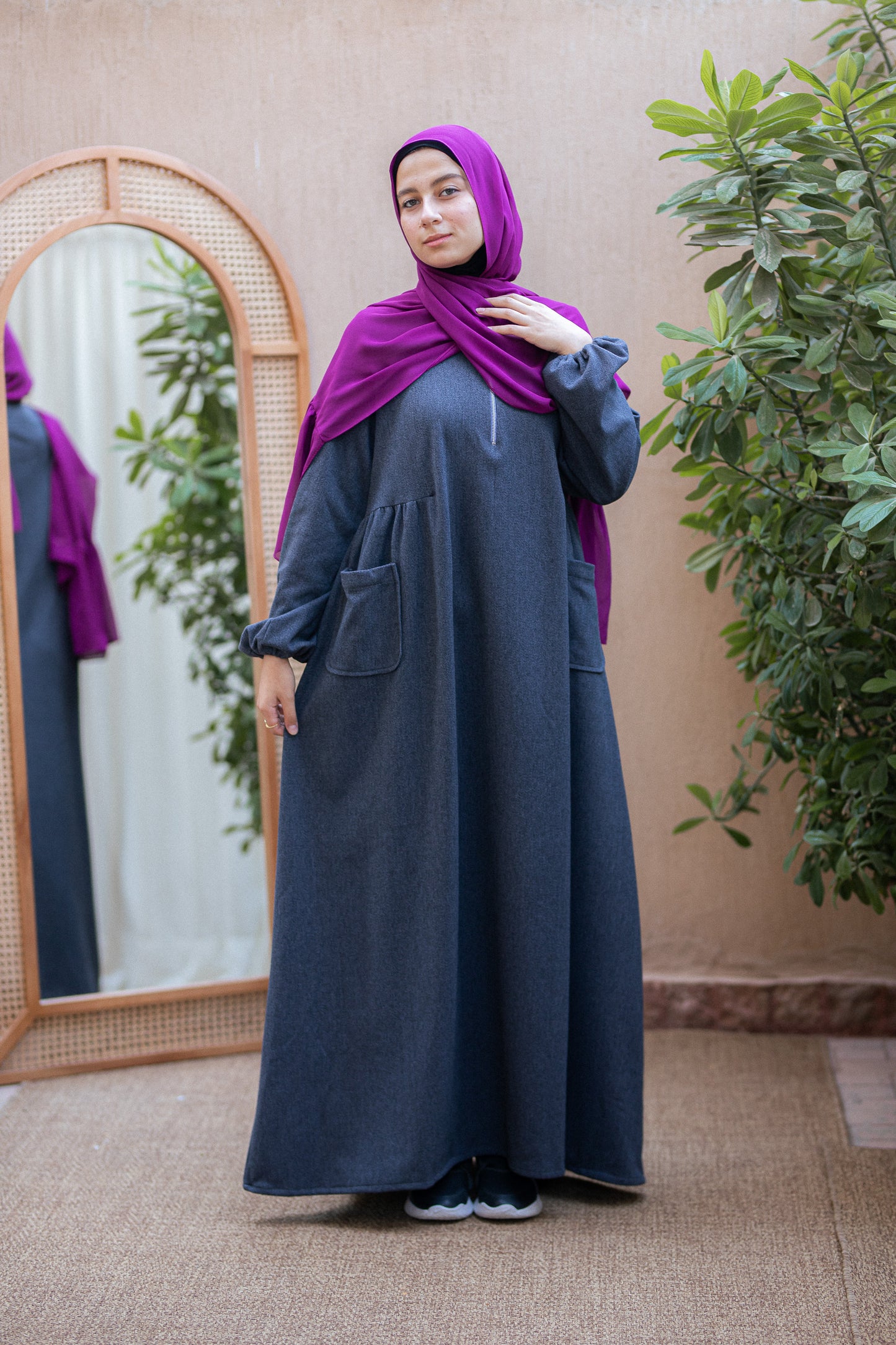 Black&Gray wool dress