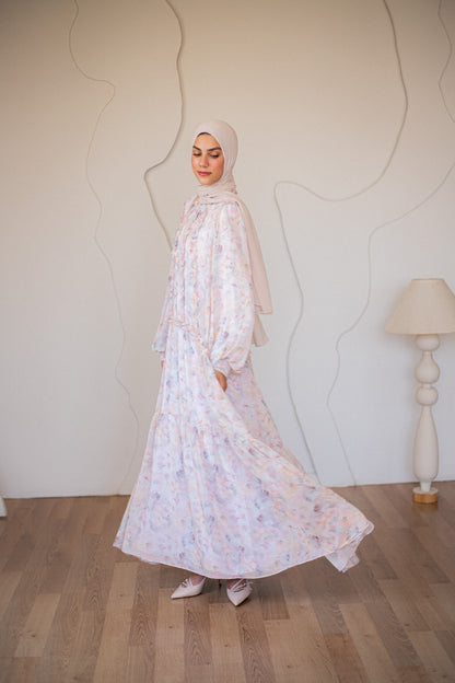 Rose Chiffon Dress with Full Lining