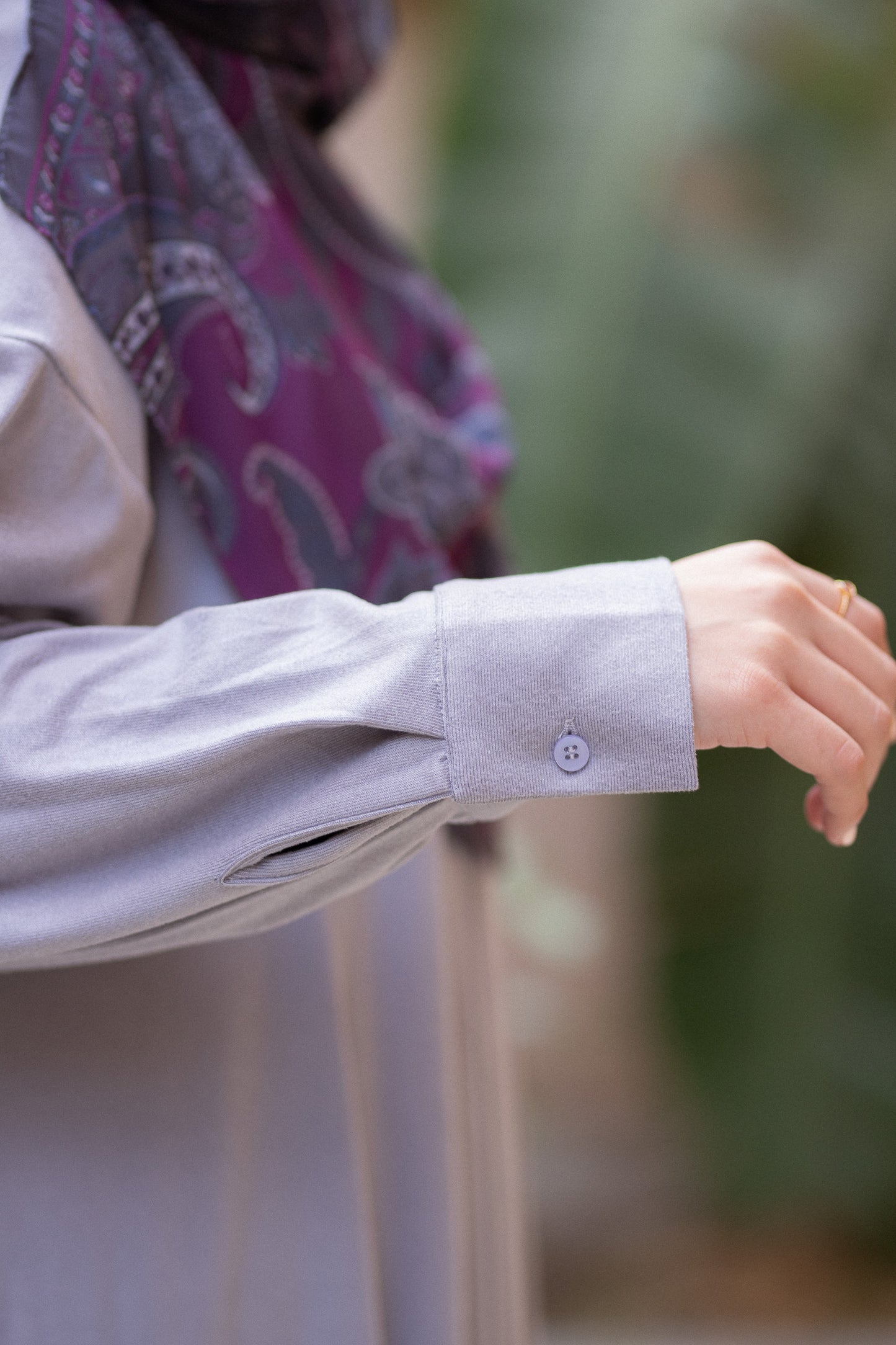 suede-Knit gray dress