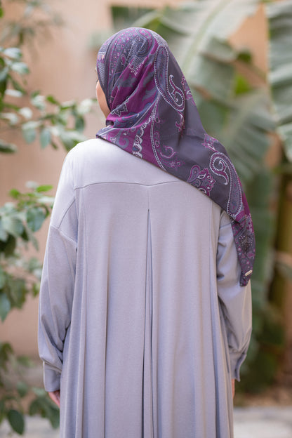 suede-Knit gray dress