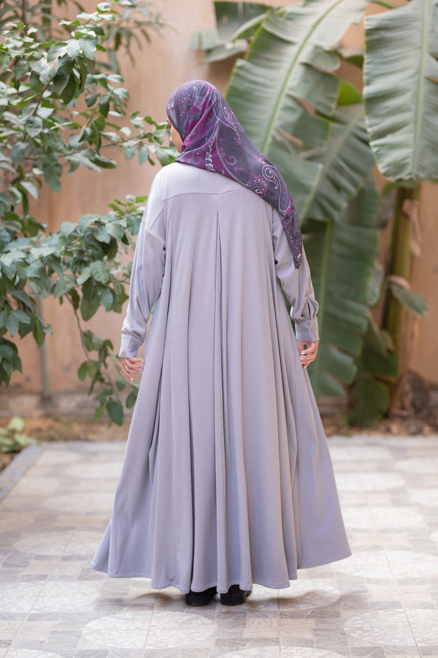 suede-Knit gray dress