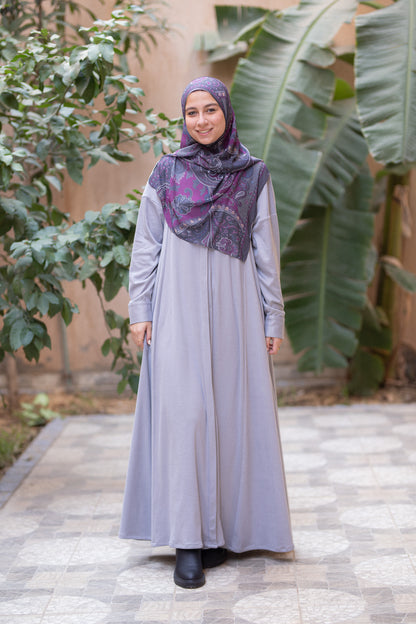 suede-Knit gray dress